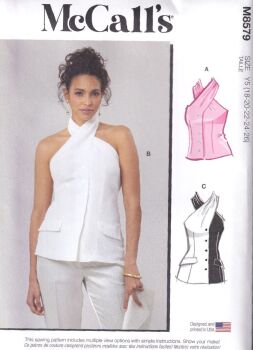 McCALLS 8579 TOP IN TWO LENGTHS SEWING PATTERN-SIZE Y5 (18,20,22,24,26)