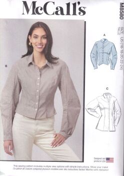 McCALLS 8580 SHIRT IN TWO LENGTHS SEWING PATTERN- SIZE U5 (16,18,20,22,24)