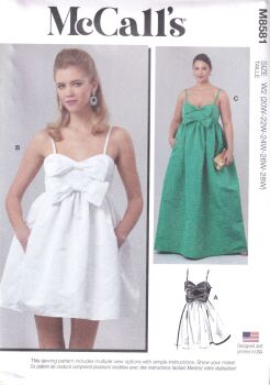 McCALLS 8581 DRESS IN TWO LENGTHS SEWING PATTERN- SIZE W2 (20,22,24,26,28)