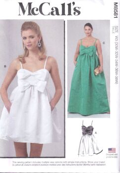 McCALLS 8581 DRESS IN TWO LENGTHS SEWING PATTERN-SIZE W3 (30,32,34,36,38)