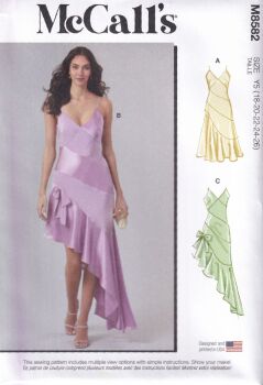 McCALLS 8582 DRESS IN TWO LENGTHS SEWING PATTERN- SIZE Y5 (18,20,22,24,26)