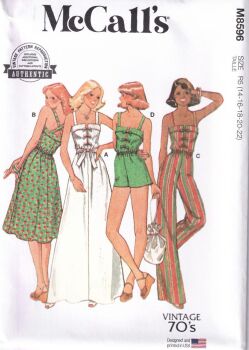 McCALLS 8596 DRESS OR JUMPER AND JUMPSUIT SEWING PATTERN-SIZE R5(14,16,18,20,22)
