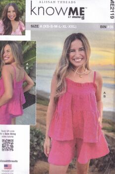 McCALLS ME2119 ALISSAH THREADS TOP AND SHORTS SEWING PATTERN-SIZE A (XS,S,M,L,XL,XXL)