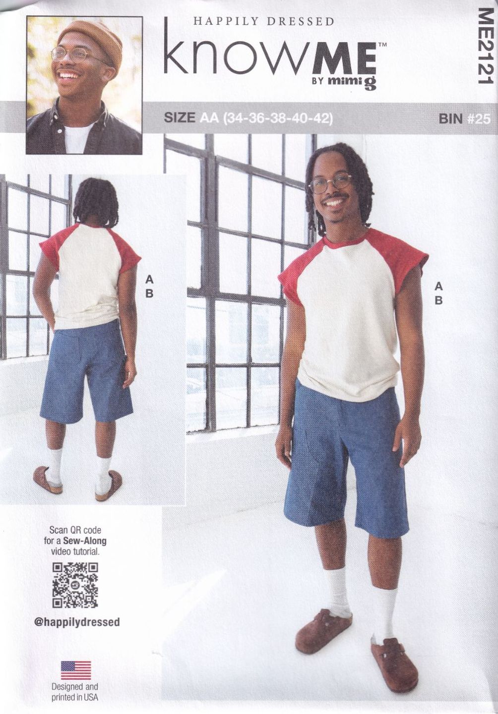 McCALLS ME2121 HAPPILY DRESSED MENS TOP AND SHORTS SEWING PATTERN-SIZE AA(3