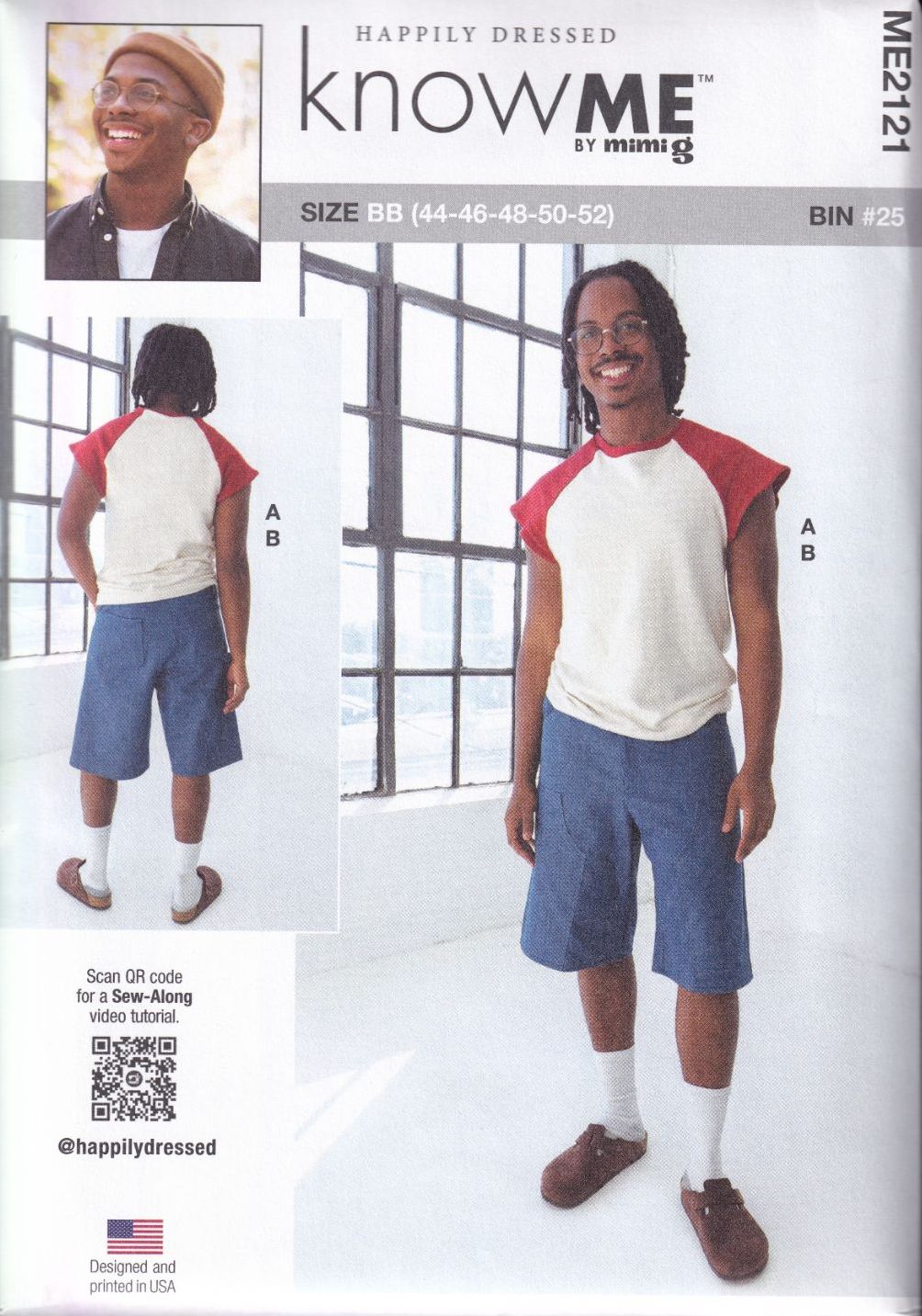 McCALLS ME2121 HAPPILY DRESSED MENS TOP AND SHORTS SEWING PATTERN-SIZE BB(4