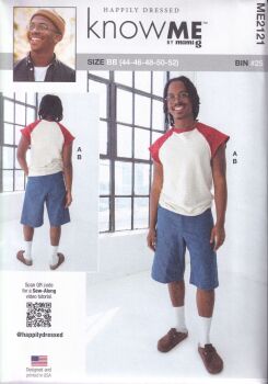 McCALLS ME2121 HAPPILY DRESSED MENS TOP AND SHORTS SEWING PATTERN-SIZE BB(44,46,48,50,52)