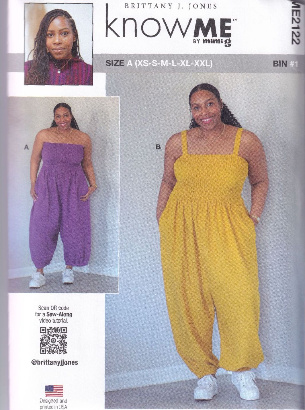 McCALLS ME2122 BRITTANY.J.JONES JUMPSUIT IN TWO LENGTHS SEWING PATTERN-SIZE