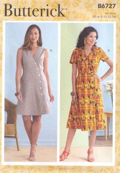 BUTTERICK B6727 DRESS SEWING PATTERN- SIZE A5 (6,8,10,12,14)