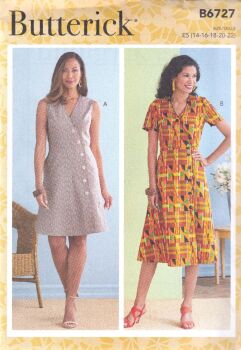 BUTTERICK B6727 DRESS SEWING PATTERN- SIZE E5 (14,16,18,20,22)