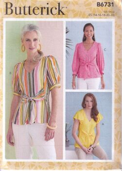 BUTTERICK B6731 TOPS SEWING PATTERN- SIZE E5 (14,16,18,20,22)