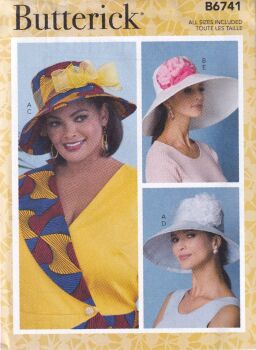 BUTTERICK B6741 HATS SEWING PATTERN- ALL SIZES