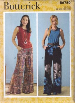 BUTTERICK B6750 SHORTS AND PANTS SEWING PATTERN- SIZE ZZ (L,XL,XXL)