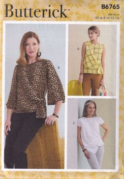 BUTTERICK B6765 TOPS SEWING PATTERN- SIZE A5(6,8,10,12,14)