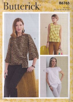 BUTTERICK B6765 TOPS SEWING PATTERN- SIZE E5(14,16,18,20,22)