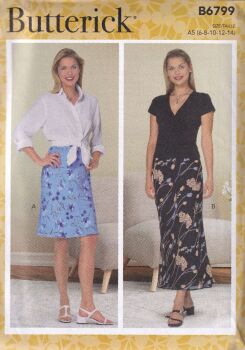 BUTTERICK B6799 SKIRT SEWING PATTERN-SIZE A5 (6,8,10,12,14)