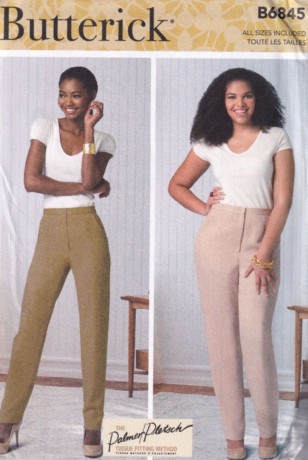 BUTTERICK B6845 TAPERED PANTS SEWING PANTTERN- ALL SIZES INCLUDED