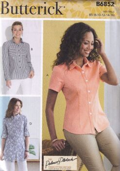 BUTTERICK B6852 SHIRTS SEWING PATTERN- SIZE B5 (8,10,12,14,16)