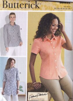 BUTTERICK B6852 SHIRTS SEWING PATTERN- SIZE F5 (16,18,20,22,24)