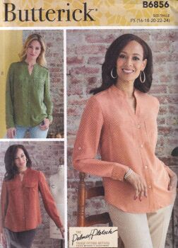 BUTTERICK B6856 TOPS SEWING PATTERN- SIZE F5 (16,18,20,22,24)