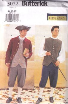 BUTTERICK B3072 HISTORICAL COSTUME SEWING PATTERN- SIZE 44,46,48