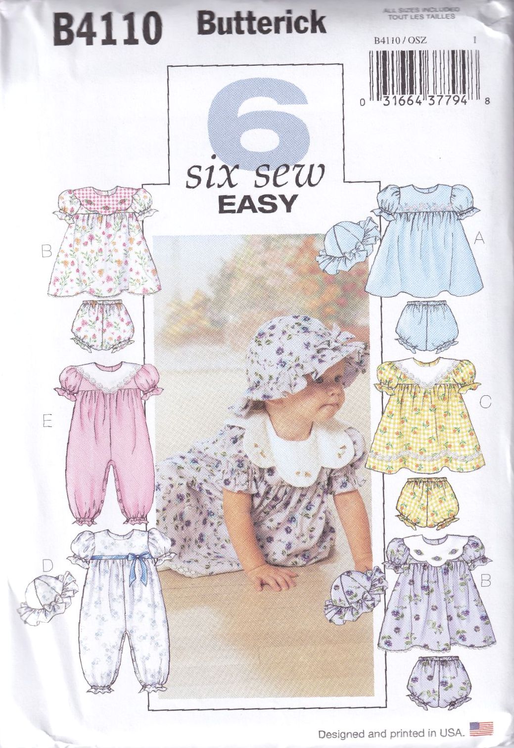 BUTTERICK B4110 DRESS, PANTS, JUMPSUIT AND HAT SEWING PATTERN-SIZE OSZ (ALL