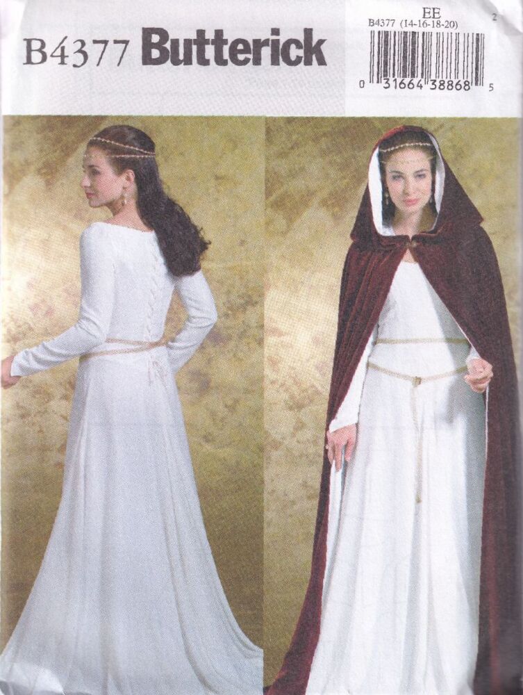 BUTTERICK B4377 COSTUME SEWING PATTERN- SIZE EE (14,16,18,20)