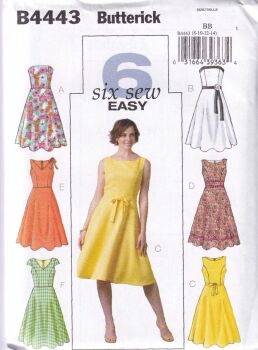 BUTTERICK B4443 DRESS SEWING PATTERN-SIZE BB (8,10,12,14)