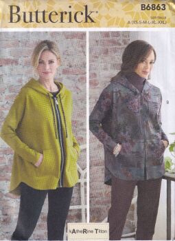 BUTTERICK B6863 JACKET SEWING PATTERN- SIZE A (XS,S,M,L,XL,XXL)