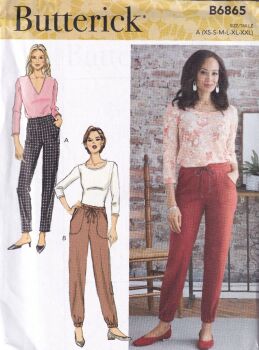 BUTTERICK B6865 PANTS SEWING PATTERN-SIZE A (XS,S,M,L,XL,XXL)
