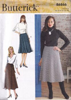 BUTTERICK B6866 SKIRT SEWING PATTERN-SIZE A5 (6,8,10,12,14)