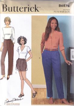 BUTTERICK B6878 PANTS AND SHORTS SEWING PATTERN-SIZE F5 (16,18,20,22,24)