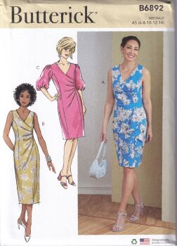 BUTTERICK B6892 DRESS SEWING PATTERN- SIZE A5 (6,8,10,12,14)