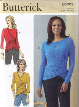 BUTTERICK B6909 TOP SEWING PATTERN-SIZE A(S,M,L,XL,XXL)