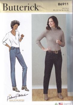 BUTTERICK B6911 JEANS SEWING PATTERN-SIZE P5 (12,14,16,18,20)