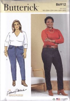BUTTERICK B6912 JEANS SEWING PATTERN- SIZE W3 (30,32,34,36,38)
