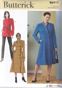 BUTTERICK B6917 COAT SEWING PATTERN-SIZE D5 (4,6,8,10,12)