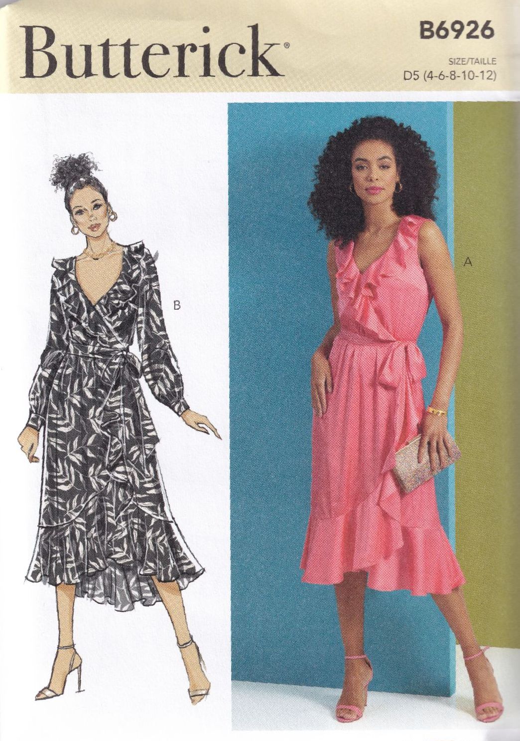 BUTTERICK B6926 DRESS SEWING PATTERN-SIZE D5 (4,6,8,10,12)