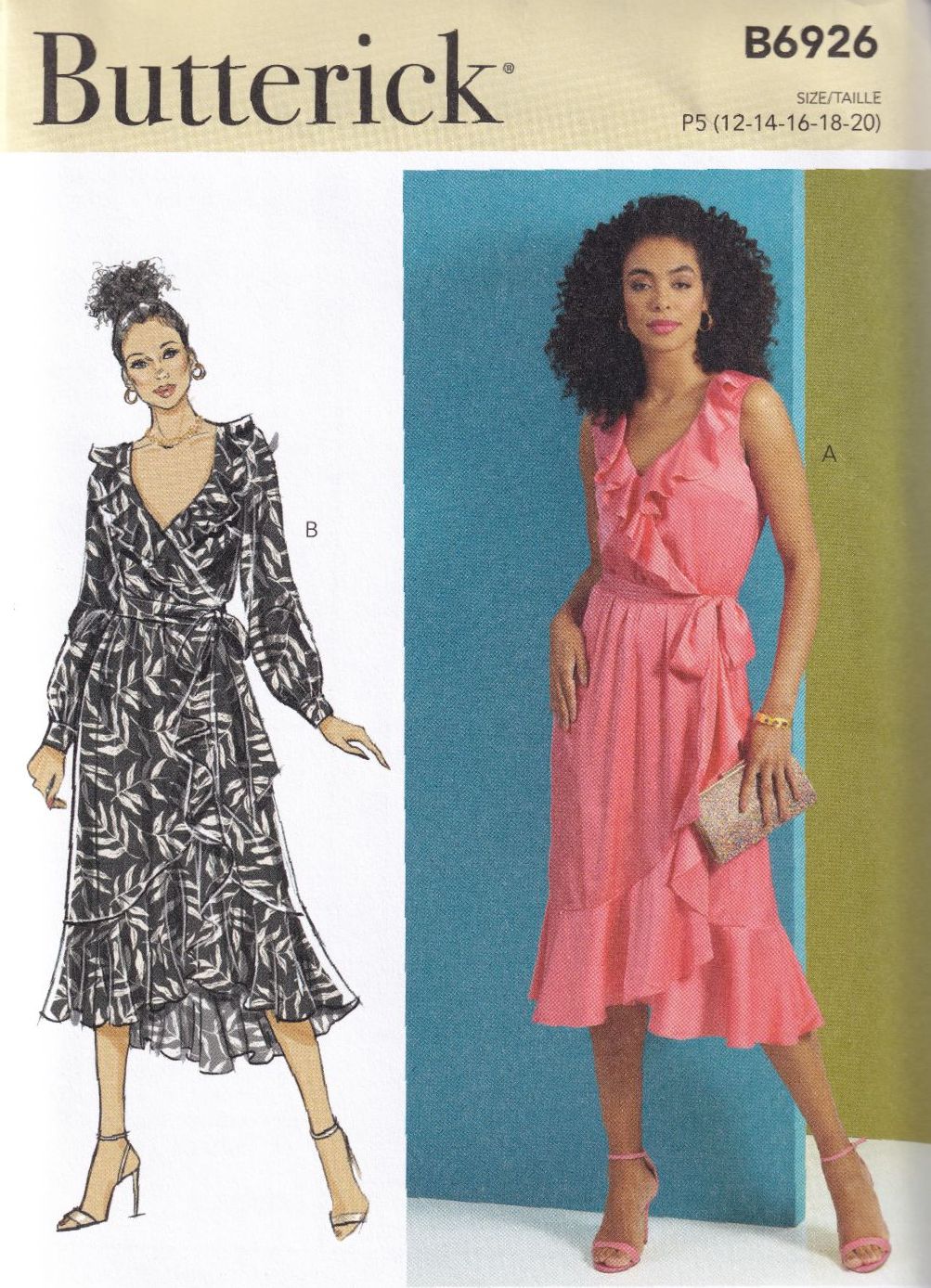 BUTTERICK B6926 DRESS SEWING PATTERN-SIZE P5 (12,14,16,18,20)