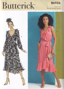 BUTTERICK B6926 DRESS SEWING PATTERN-SIZE P5 (12,14,16,18,20)