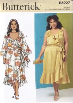 BUTTERICK B6927 DRESS SEWING PATTERN-SIZE W2 (20,22,24,26,28)