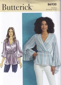 BUTTERICK B6930 TOP SEWING PATTERN-SIZE D5 (4,6,8,10,12)