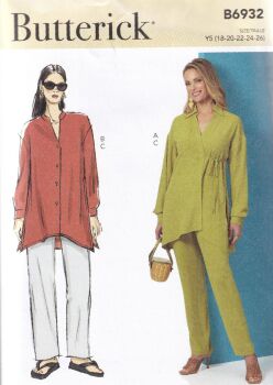 BUTTERICK B6932 TOP AND PANTS SEWING PATTERN- SIZE Y5 (18,20,22,24,26)