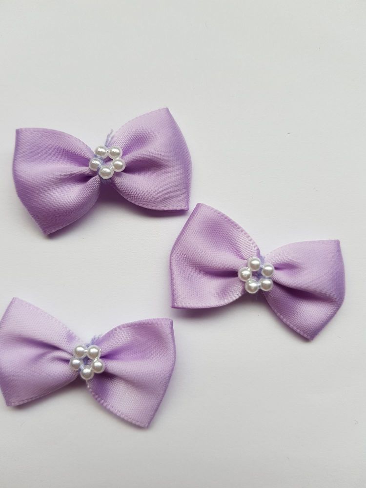Lilac Bow with Bead Centre (each)