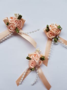 Peach Rose Cluster (Pack of 3)