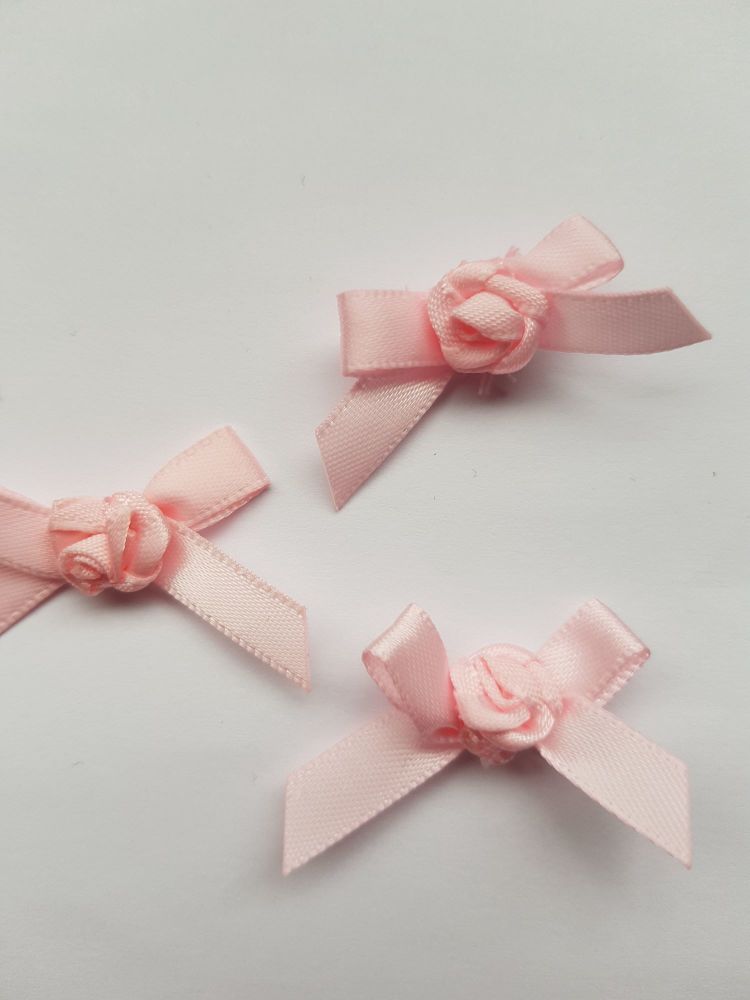 Pink Ribbon with Rose Centre (each)