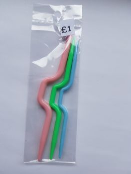Cable Needles - 3 per pack - colours may vary