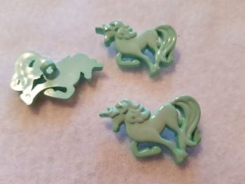 Green/Mint Unicorn Button -  25mm (Pack of 3)