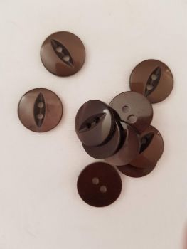 Brown Fisheye Button 16mm (Pack of 10)