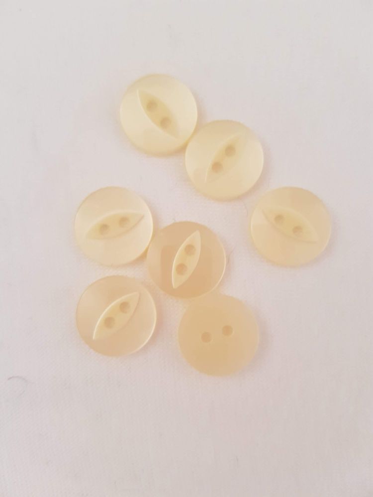 Cream Fisheye Button 14mm (Pack of 15)