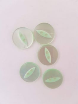 Mint Green Fisheye Button 14mm (Pack of 15)